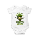 Future Fighter Romper / Onesie | Custom Name Romper / Onesie for Infants - WHITE - New Born (Chest 14")