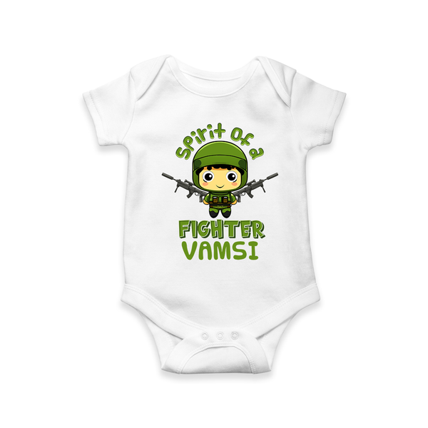 Military Fighter Boy Spirit Onesie - WHITE - 0 - 3 Months Old (Chest 16")