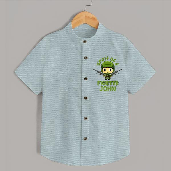 Future Fighter Shirt | Custom Name Shirt for Infants - ARCTIC BLUE - 0 - 6 Months Old (Chest 23")