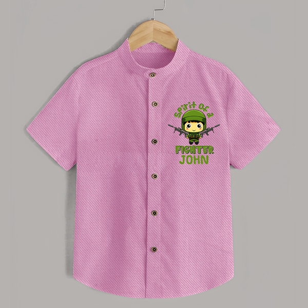 Future Fighter Shirt | Custom Name Shirt for Infants - BABY PINK - 0 - 6 Months Old (Chest 23")