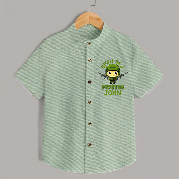 Future Fighter Shirt | Custom Name Shirt for Infants - MINT GREEN - 0 - 6 Months Old (Chest 23")
