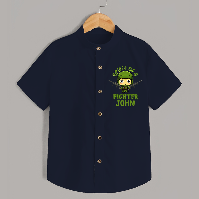 Future Fighter Shirt | Custom Name Shirt for Infants - NAVY BLUE - 0 - 6 Months Old (Chest 23")