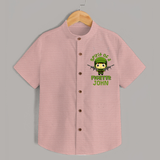 Future Fighter Shirt | Custom Name Shirt for Infants - PEACH - 0 - 6 Months Old (Chest 23")