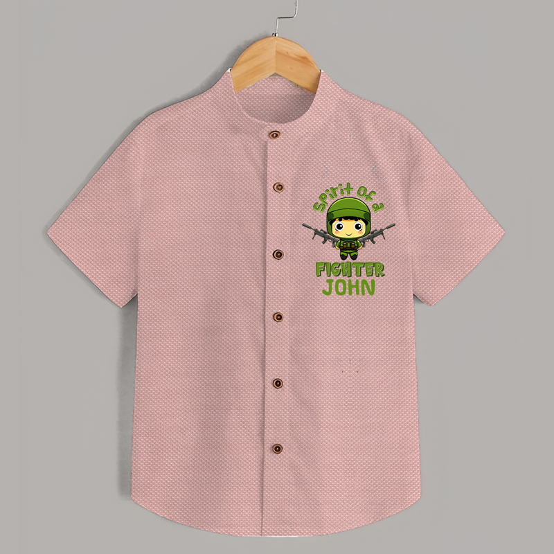 Future Fighter Shirt | Custom Name Shirt for Infants - PEACH - 0 - 6 Months Old (Chest 23")