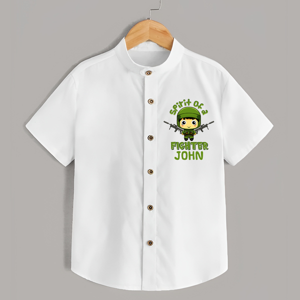 Future Fighter Shirt | Custom Name Shirt for Infants - WHITE - 0 - 6 Months Old (Chest 23")