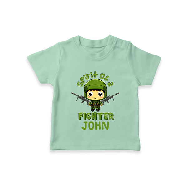 Future Fighter T-Shirt | Custom Name T-Shirt for Infants - MINT GREEN - 0-5 Months Old (Chest 17")
