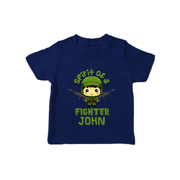 Future Fighter T-Shirt | Custom Name T-Shirt for Infants - NAVY BLUE - 0-5 Months Old (Chest 17")