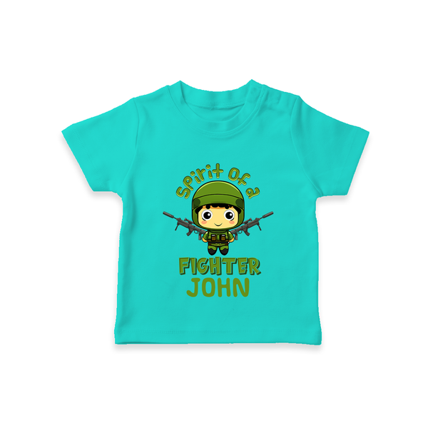 Future Fighter T-Shirt | Custom Name T-Shirt for Infants - TEAL - 0-5 Months Old (Chest 17")