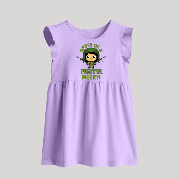Future Fighter Baby Frock | Custom Name Baby Baby Frock  - LILAC - 0 - 3 Months Old (Chest 17")