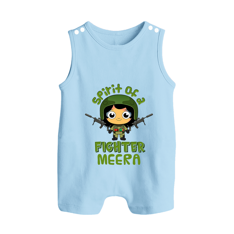 Future Fighter Romper Suit | Custom Name Baby Romper Suit  - BABY BLUE - 0 - 5 Months Old (Chest 18")