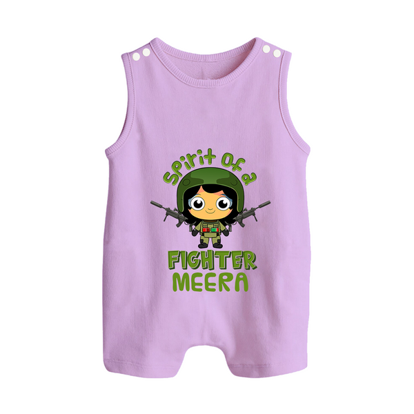 Future Fighter Romper Suit | Custom Name Baby Romper Suit  - LILAC - 0 - 5 Months Old (Chest 18")