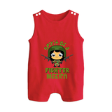 Future Fighter Romper Suit | Custom Name Baby Romper Suit  - RED - 0 - 5 Months Old (Chest 18")