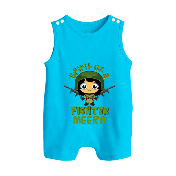 Future Fighter Romper Suit | Custom Name Baby Romper Suit  - SKY BLUE - 0 - 5 Months Old (Chest 18")
