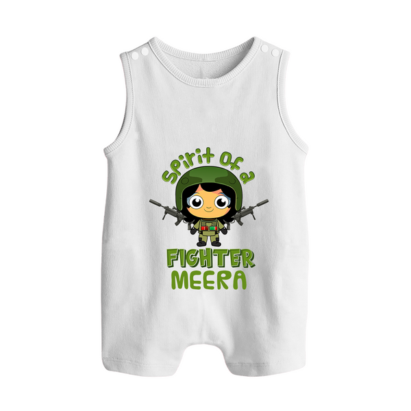 Future Fighter Romper Suit | Custom Name Baby Romper Suit  - WHITE - 0 - 5 Months Old (Chest 18")