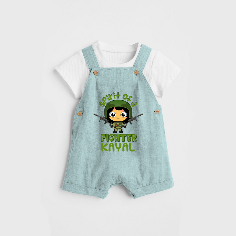 Military Fighter Girl Spirit Dungaree - ARCTIC BLUE - 0 - 3 Months Old (Chest 17")