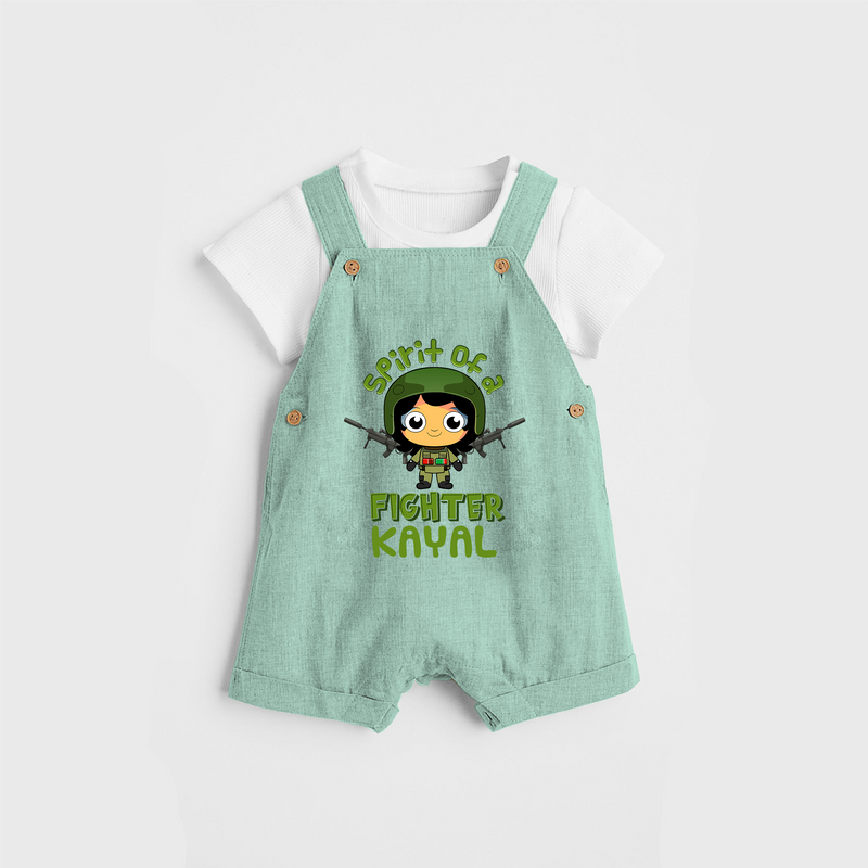 Military Fighter Girl Spirit Dungaree - LIGHT GREEN - 0 - 3 Months Old (Chest 17")