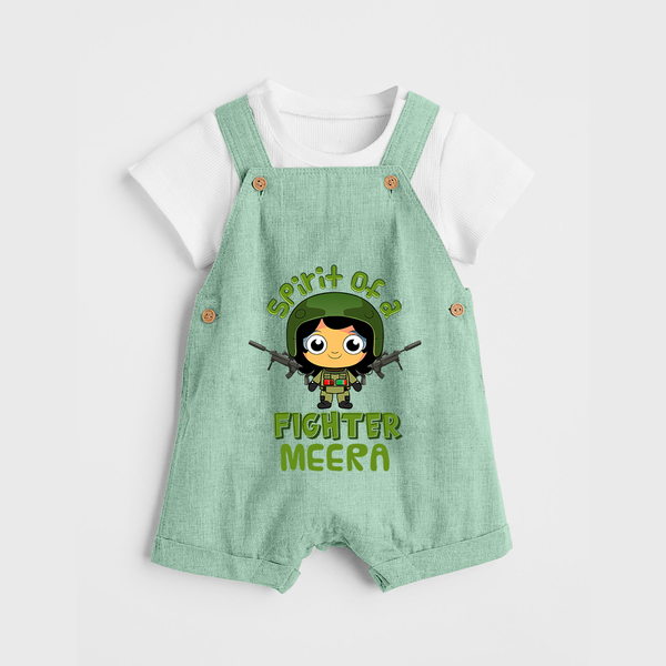 Future Fighter Dungaree Set | Custom Name Baby Dungaree Set  - MINT GREEN - 0 - 5 Months Old (Chest 18")