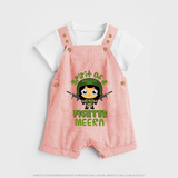 Future Fighter Dungaree Set | Custom Name Baby Dungaree Set  - PEACH - 0 - 5 Months Old (Chest 18")
