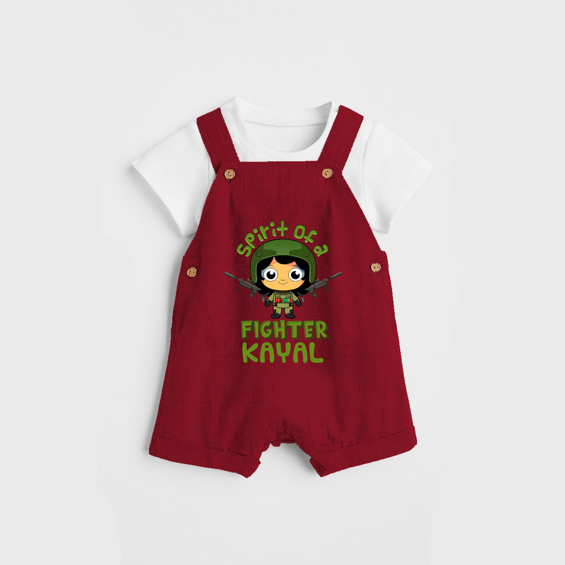 Military Fighter Girl Spirit Dungaree - RED - 0 - 3 Months Old (Chest 17")