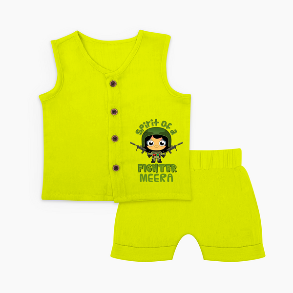 Future Fighter Jabla Set | Custom Name Baby Jabla Set  - LIME GREEN - 0 - 3 Months Old (Chest 9.8")