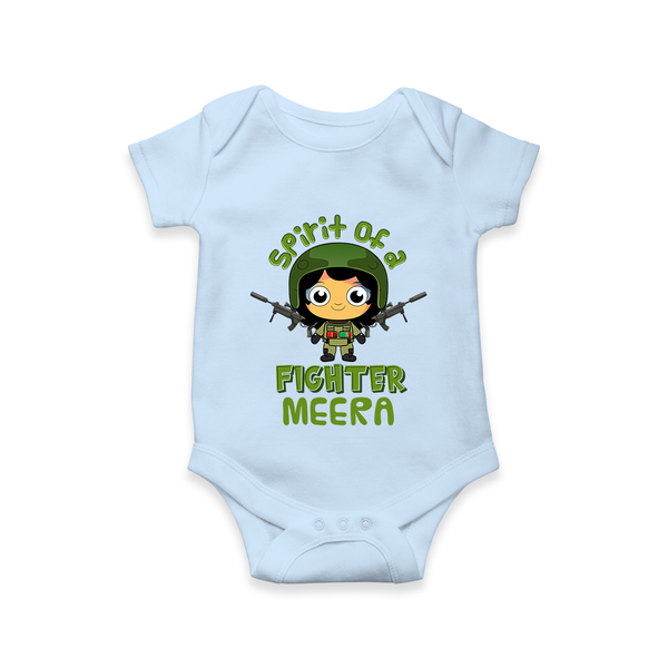 Future Fighter Romper / Onesie | Custom Name Baby Romper / Onesie  - BABY BLUE - New Born (Chest 14")