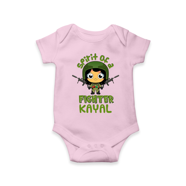 Military Fighter Girl Spirit Onesie - BABY PINK - 0 - 3 Months Old (Chest 16")