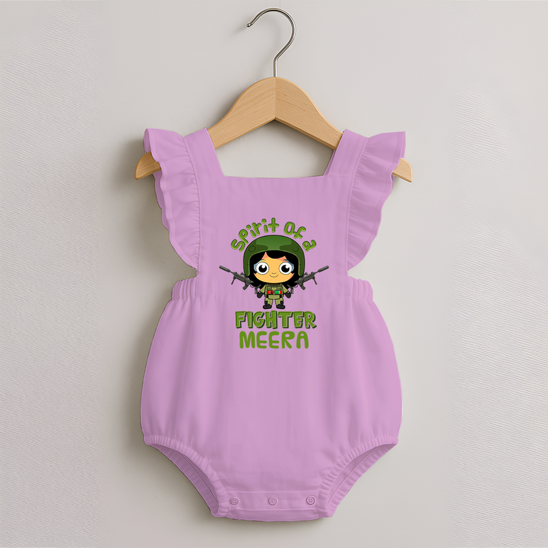 Future Fighter Romper Frock | Custom Name Baby Romper Frock  - BABY PINK - 0 - 3 Months Old (Chest 19")