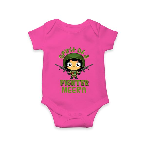 Future Fighter Romper / Onesie | Custom Name Baby Romper / Onesie  - HOT PINK - New Born (Chest 14")