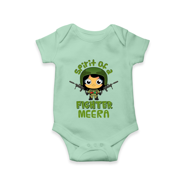 Future Fighter Romper / Onesie | Custom Name Baby Romper / Onesie  - MINT GREEN - New Born (Chest 14")