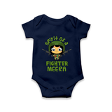 Future Fighter Romper / Onesie | Custom Name Baby Romper / Onesie  - NAVY BLUE - New Born (Chest 14")