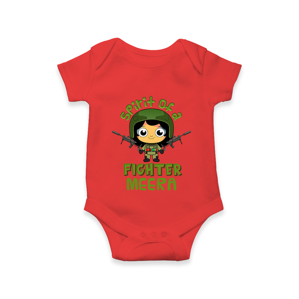 Future Fighter Romper / Onesie | Custom Name Baby Romper / Onesie  - RED - New Born (Chest 14")