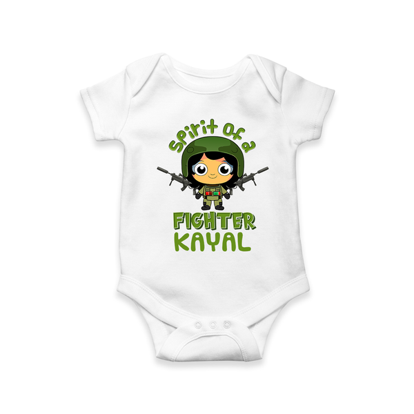 Military Fighter Girl Spirit Onesie - WHITE - 0 - 3 Months Old (Chest 16")