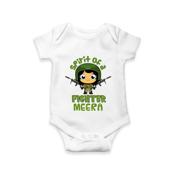Future Fighter Romper / Onesie | Custom Name Baby Romper / Onesie  - WHITE - New Born (Chest 14")