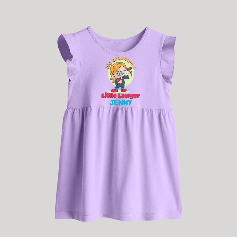 Future Lawyer Baby Frock | Custom Name Baby Baby Frock - LILAC - 0 - 3 Months Old (Chest 17")