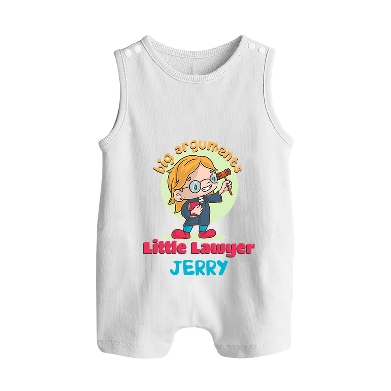 Future Lawyer Romper Suit | Custom Name Baby Romper Suit - WHITE - 0 - 5 Months Old (Chest 18")