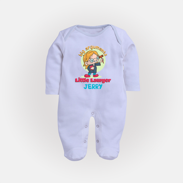 Future Lawyer Sleep Suit | Custom Name Baby Sleep Suit - BABY BLUE - New Born (Chest 7.5")