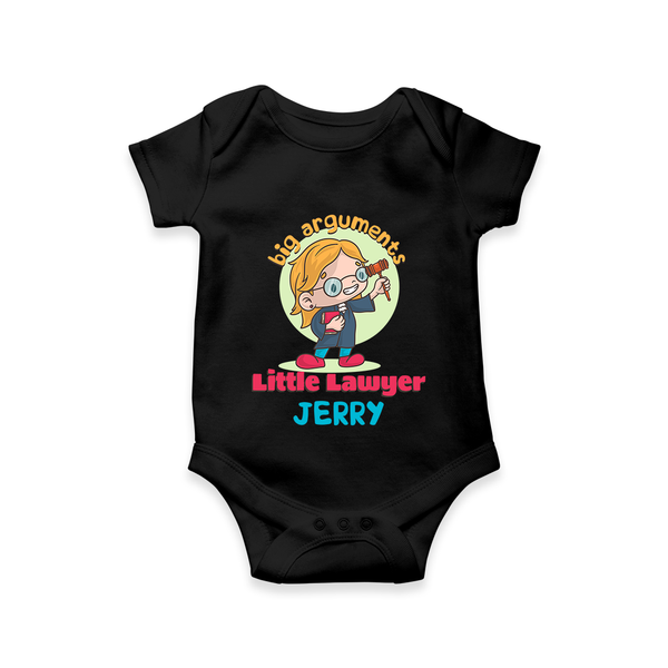 Future Lawyer Romper / Onesie | Custom Name Baby Romper / Onesie - BLACK - New Born (Chest 14")