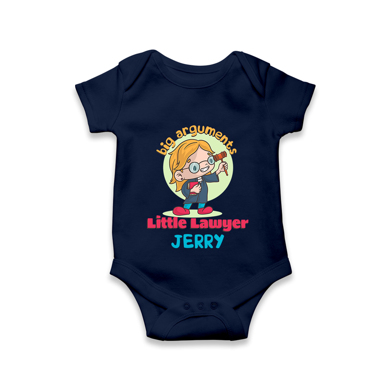 Future Lawyer Romper / Onesie | Custom Name Baby Romper / Onesie - NAVY BLUE - New Born (Chest 14")