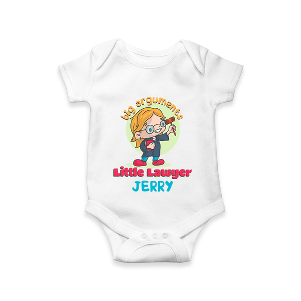 Future Lawyer Romper / Onesie | Custom Name Baby Romper / Onesie - WHITE - New Born (Chest 14")