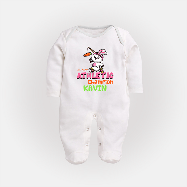 Future Athletic Champion Sleep Suit | Custom Name Baby Sleep Suit - WHITE - New Born (Chest 7.5")