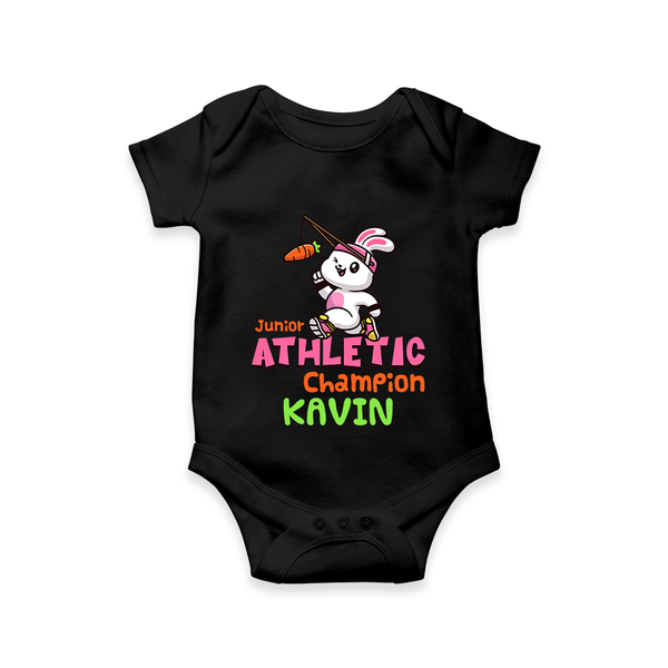 Future Athletic Champion Romper / Onesie | Custom Name Baby Romper / Onesie - BLACK - New Born (Chest 14")