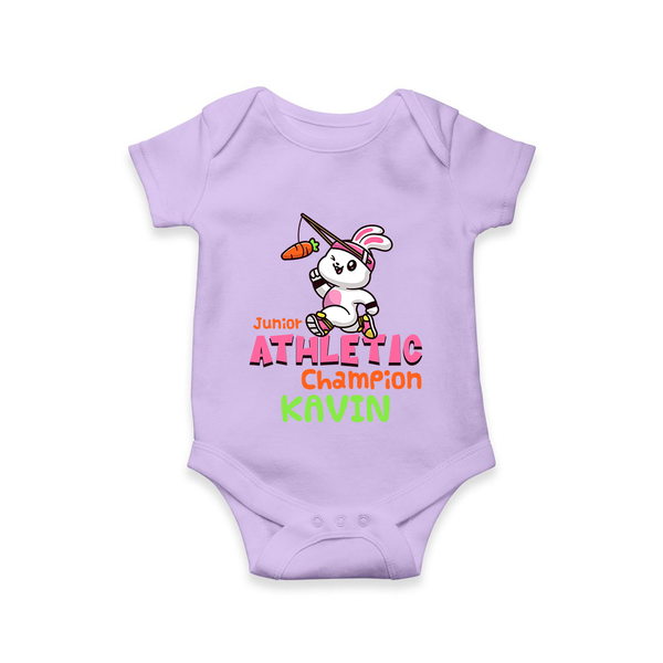 Future Athletic Champion Romper / Onesie | Custom Name Baby Romper / Onesie - LILAC - New Born (Chest 14")