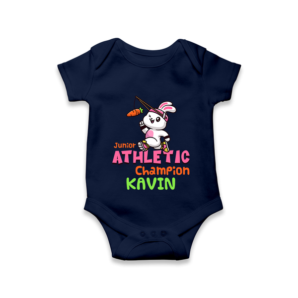 Future Athletic Champion Romper / Onesie | Custom Name Baby Romper / Onesie - NAVY BLUE - New Born (Chest 14")