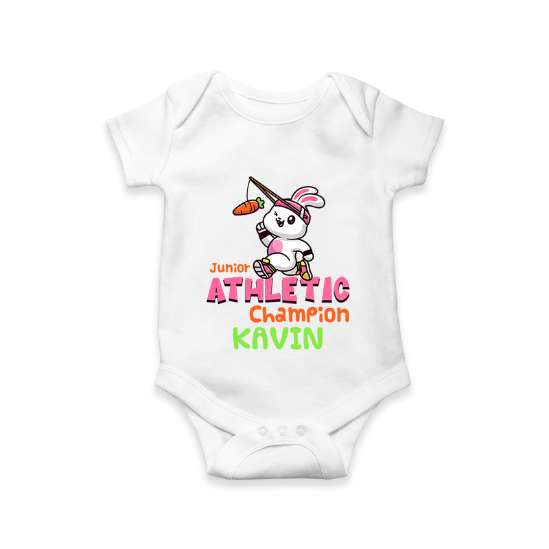 Future Athletic Champion Romper / Onesie | Custom Name Baby Romper / Onesie - WHITE - New Born (Chest 14")