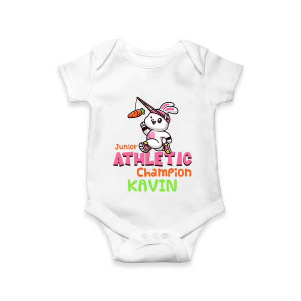 Future Athletic Champion Romper / Onesie | Custom Name Baby Romper / Onesie - WHITE - New Born (Chest 14")