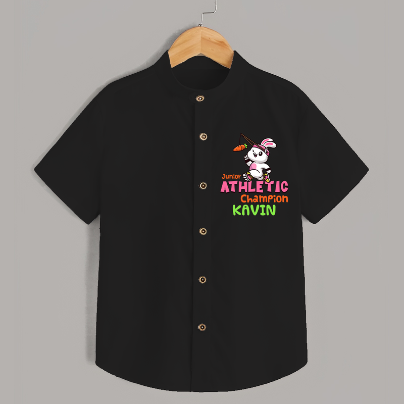 Future Athletic Champion Shirt | Custom Name Baby Shirt - BLACK - 0 - 6 Months Old (Chest 23")