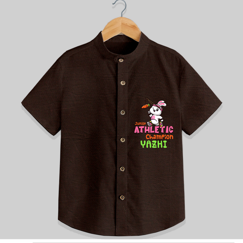 Junior Athletic Champion Shirt  - CHOCOLATE BROWN - 0 - 6 Months Old (Chest 21")