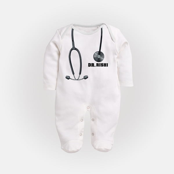 Little Doctor Sleep Suit | Customized Sleep Suit for Your Future Healer - WHITE - New Born (Chest 7.5")