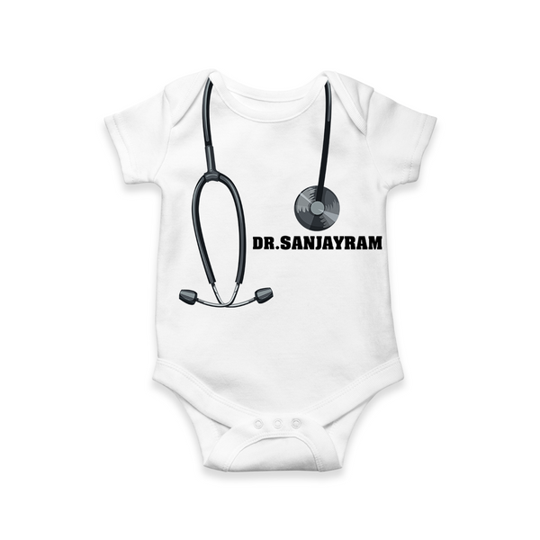Future Doctor Romper | Personalized Baby Romper for Future Medical Professionals - WHITE - New Born (Chest 14")