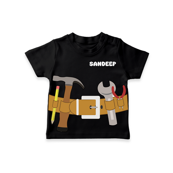 Mini Plumber T-shirt | Custom T-shirt for Your Little Helper - BLACK - 0-5 Months Old (Chest 17")